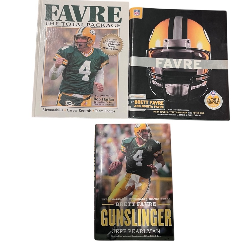 Lot Of 3 Hardcover Books‎ Green Bay Packers Brett Favre NFL Football